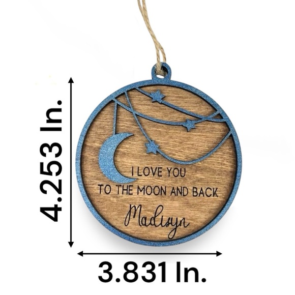Custom Engraved Ornament I Love You To The Moon And Back - Picture 5 of 5